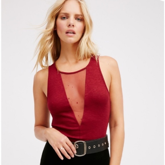 Free People Tops - Free People Friday Deep V Mesh Tank Tank